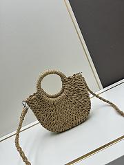 YSL Small Straw Cabbage Basket - 26x18x6cm - 2