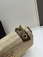 YSL Natural Niki Raffia And Leather Medium Shoulder Bag - 22x14x7cm - 2