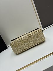 YSL Natural Niki Raffia And Black Leather Medium Bag - 22x14x7cm - 5