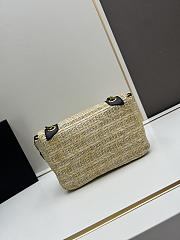 YSL Natural Niki Raffia And Black Leather Medium Bag - 22x14x7cm - 2