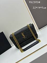 YSL Black Niki Raffia Medium Bag - 22x14x7cm - 1