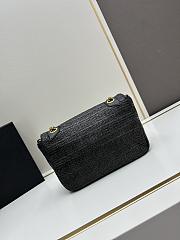 YSL Black Niki Raffia Medium Bag - 22x14x7cm - 3