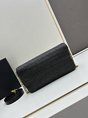 YSL Kate Black Raffia Bag - 26x14x6cm - 5