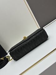 YSL Kate Black Raffia Bag - 26x14x6cm - 3