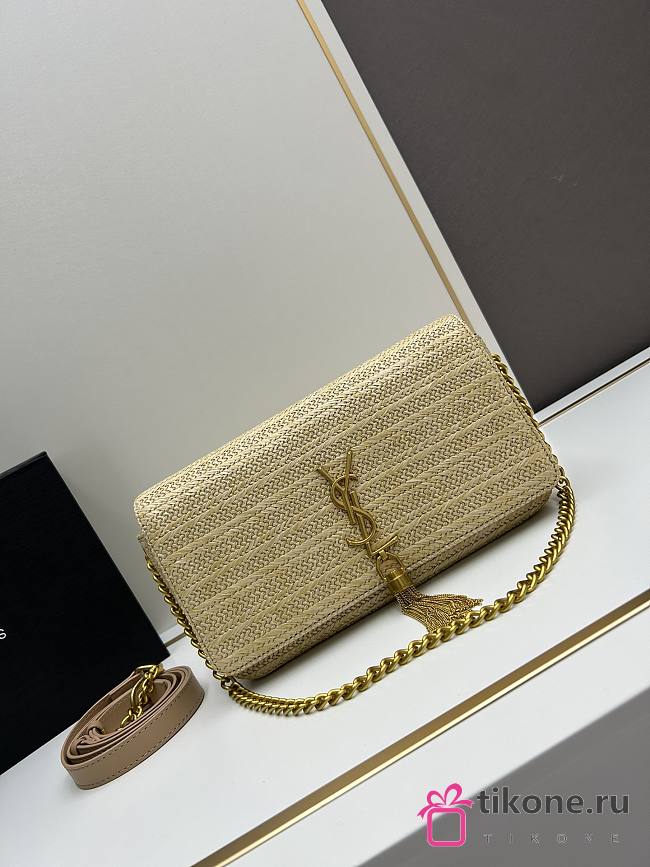 YSL Kate Natural Raffia Bag - 26x14x6cm - 1