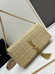 YSL Kate Natural Raffia Bag - 26x14x6cm - 5