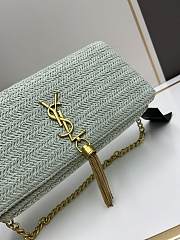 YSL Kate Blue Raffia Bag - 26x14x6cm - 4