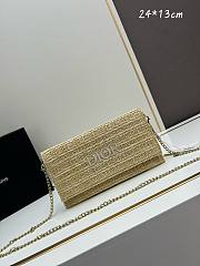 Dior Natural Raffia Clutch - 24x13cm - 1