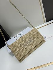 Dior Natural Raffia Clutch - 24x13cm - 5