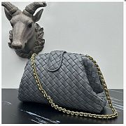 Bottega Veneta Lauren 1980 Teen Grey Leather Clutch - 16.5x31.5x11cm - 2