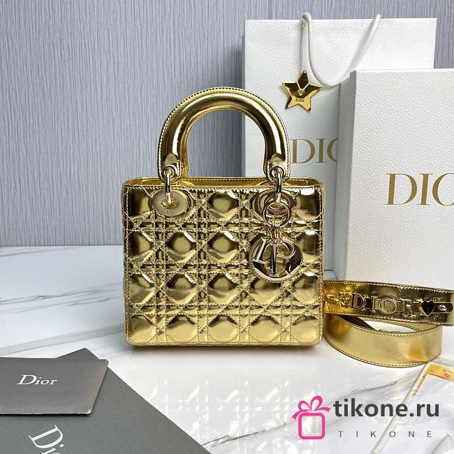 Dior Medium Lady Gold Bag 20cm - 1