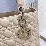 Dior Small Lady Lambskin Cannage In Beige - 24x20x11cm - 2