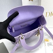 Dior Small Lady Lambskin Cannage In Purple - 24x20x11cm - 2