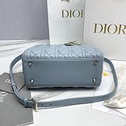 Dior Small Lady Lambskin Cannage In Blue - 24x20x11cm - 4