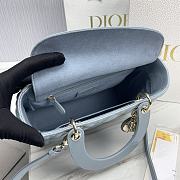 Dior Small Lady Lambskin Cannage In Blue - 24x20x11cm - 2