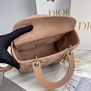 Dior Small Lady Lambskin Cannage In Nude Pink - 24x20x11cm - 5