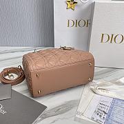 Dior Small Lady Lambskin Cannage In Nude Pink - 24x20x11cm - 4