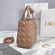 Dior Small Lady Lambskin Cannage In Nude Pink - 24x20x11cm - 2