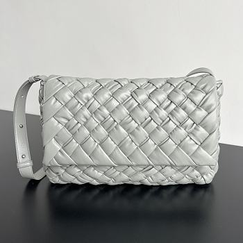 Bottega Veneta Grey Kalimero Citta Shoulder Bag - 25x18x5.5cm