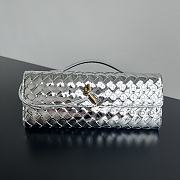 Bottega Veneta Long Clutch Bag In Silver With Gold Buckle - 31x13x3cm - 1