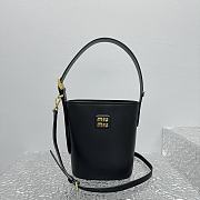 Miumiu Black Leather Bucket Bag - 20x16x10cm - 1