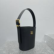 Miumiu Black Leather Bucket Bag - 20x16x10cm - 5