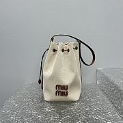 Miumiu White Canvas Bucket Bag - 20x16x10cm - 1