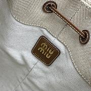 Miumiu White Canvas Bucket Bag - 20x16x10cm - 3