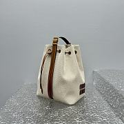 Miumiu White Canvas Bucket Bag - 20x16x10cm - 4