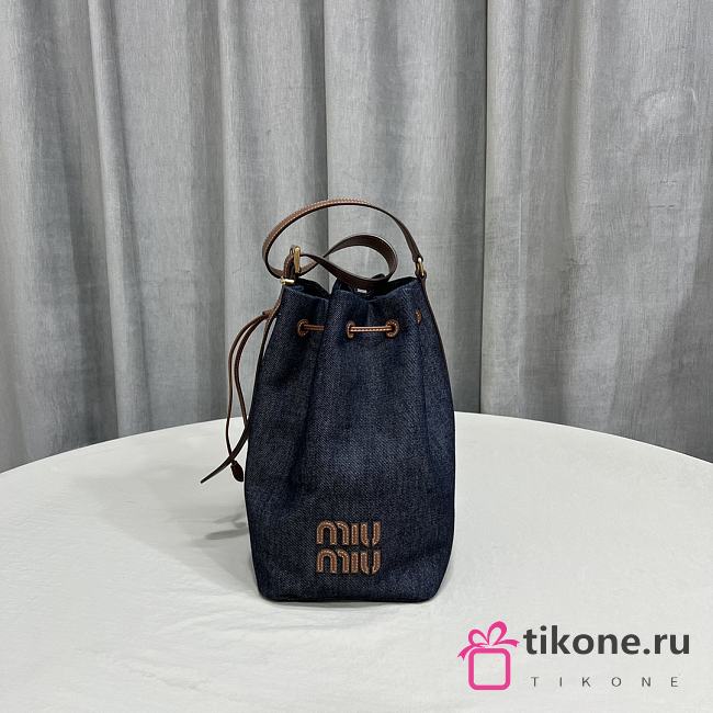 Miumiu Blue Denim Bucket Bag - 20x16x10cm - 1