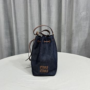 Miumiu Blue Denim Bucket Bag - 20x16x10cm