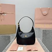 Miumiu Black Leather Hobo Bag - 27x20x8cm - 1