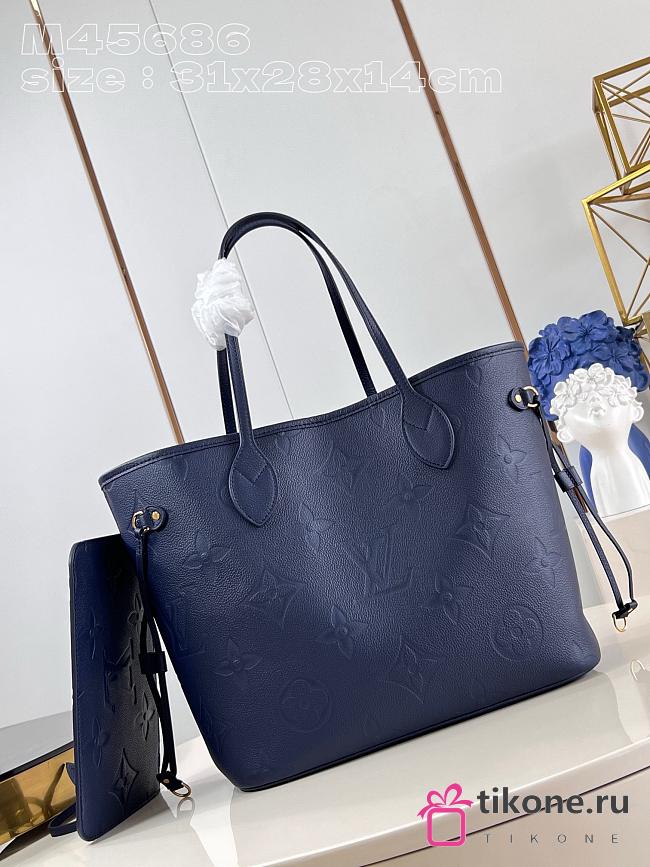 Louis Vuitton M45686 Neverfull MM In Navy - 31x28x14cm - 1