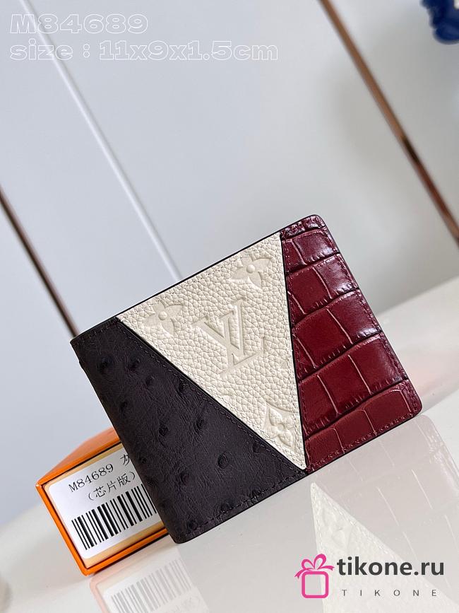 Louis Vuitton M84689 Tricolors Taurilon Monogram Wallet - 11x9x1.5cm - 1