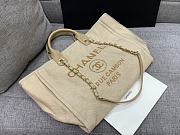 Chanel Medium Deauville Shopping Bag In Beige Canvas 38cm - 2