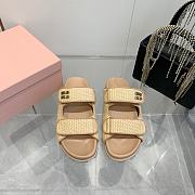 Miumiu Natural Woven Sandals - 1