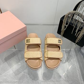 Miumiu Natural Woven Sandals