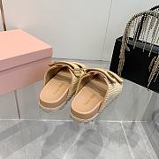 Miumiu Natural Woven Sandals - 5