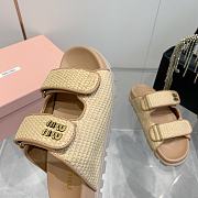 Miumiu Natural Woven Sandals - 4