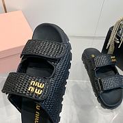 Miumiu Black Woven Sandals - 5