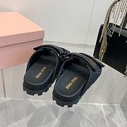 Miumiu Black Woven Sandals - 4