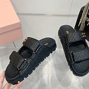 Miumiu Black Woven Sandals - 3