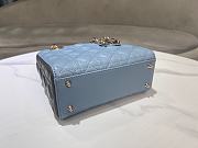 Dior Lady Blue&Grey Handbag - 20x17x8cm - 5