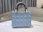 Dior Lady Blue&Grey Handbag - 20x17x8cm - 3