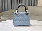 Dior Lady Small Blue&Grey Handbag - 17x15x7cm - 5