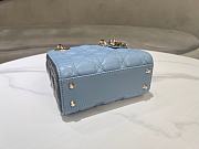 Dior Lady Small Blue&Grey Handbag - 17x15x7cm - 4