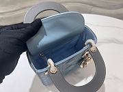 Dior Lady Small Blue&Grey Handbag - 17x15x7cm - 2