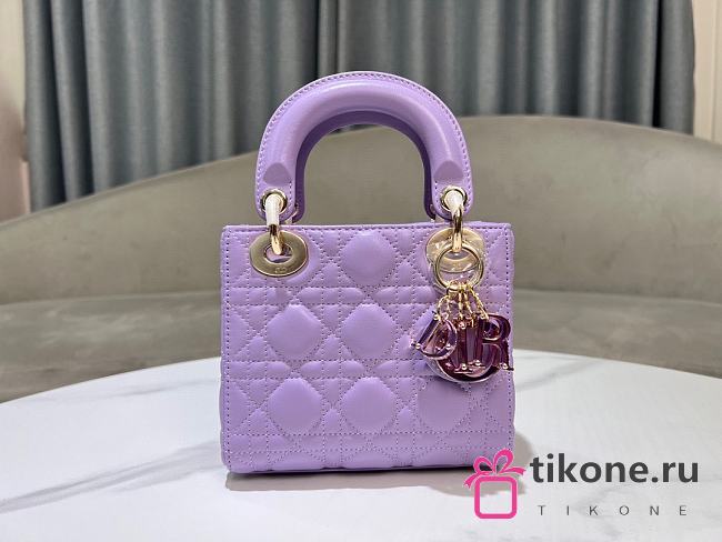 Dior Lady Small Violet Handbag - 17x15x7cm - 1