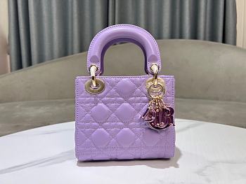 Dior Lady Small Violet Handbag - 17x15x7cm