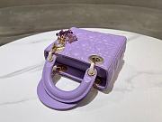 Dior Lady Small Violet Handbag - 17x15x7cm - 5